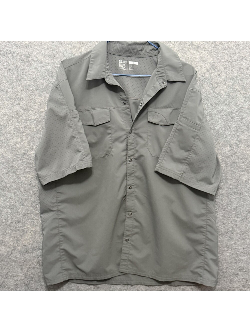 5.11 Tactical Mens Large Gray Short Sleeve Performance Shirt Ventilated